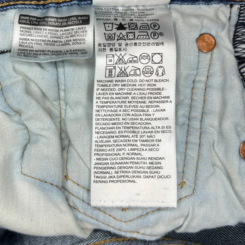 Levi Strauss 501 Original Fit Blue Jeans Men's W32 L32‎ Button Fly Denim Cotton